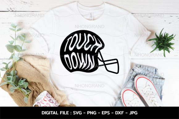 American Football Touchdown Helmet, Love: Graphics for Crafts & Local Branding