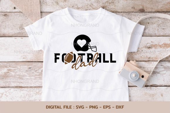 Dad Love American Football with Heart