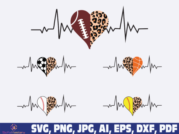 Football Baseball Softball Basketball Graphics for Crafts