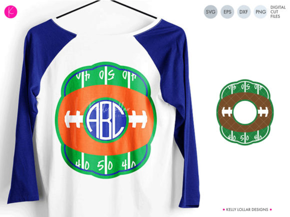 Football Field Monogram Frame Graphics for Crafts