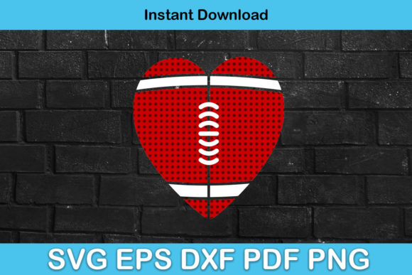 Football Heart Valentine’s Day Graphics for Crafts