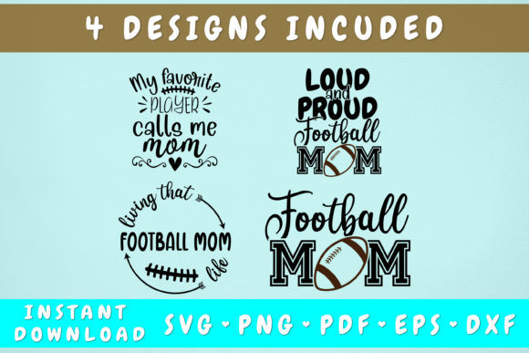 Football Mom SVG Bundle – 4 Designs