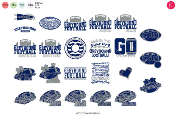 Greyhounds Football Bundle: Graphics for Crafts