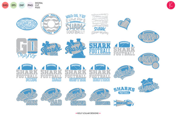 Sharks Football Bundle: Graphics for Crafts & Content